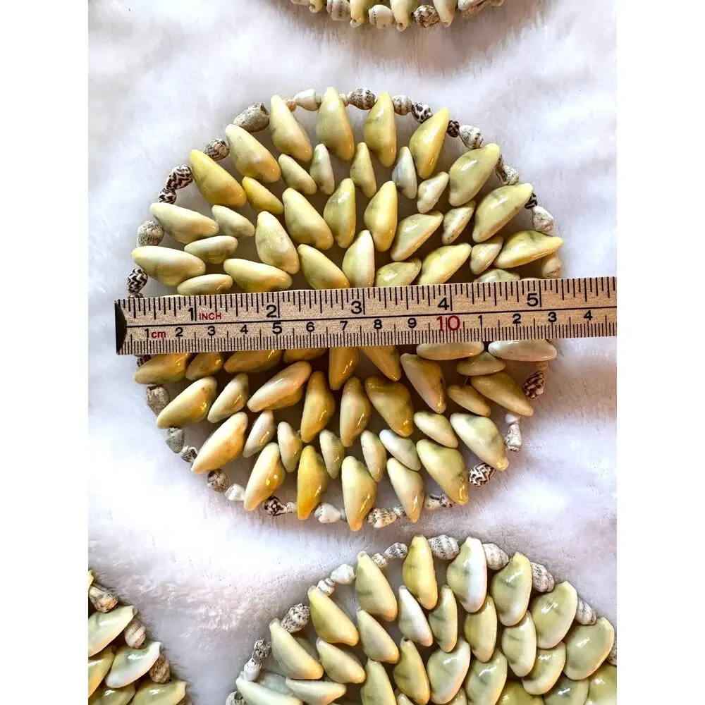 Set of Six Vintage Beige Sea Shell 5